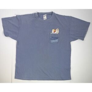 Warner Bros Foghorn Leghorn Pocket T-Shirt Men's Large Blue Graphic Tee